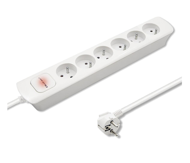 QOLTEC Listwa zasilająca - 6 gniazd, 1.8m, biała 50278 - 1122538 - zdjęcie